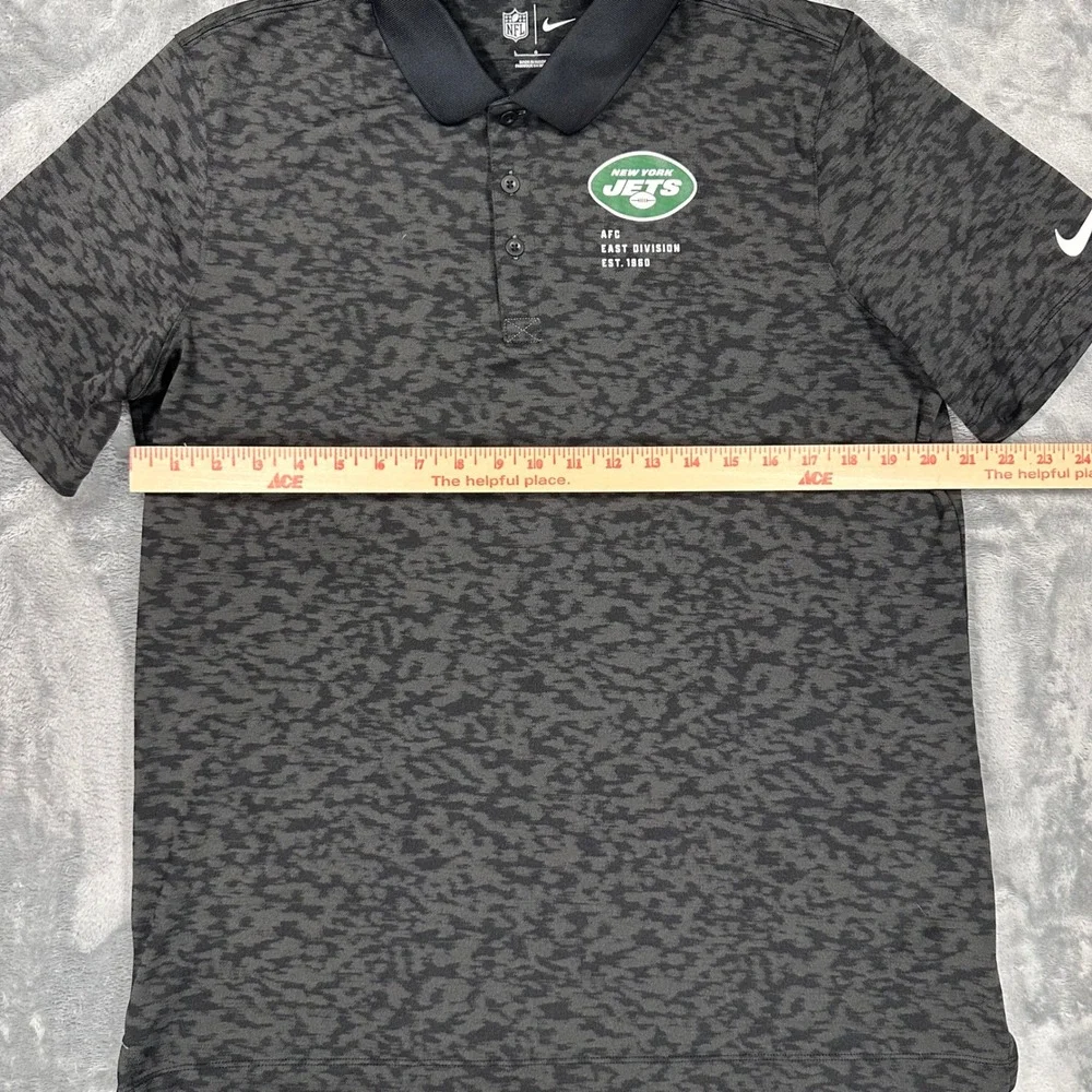 Nike New York Jets Mens Large Polo Shirt Black Gray Camo NKGJ-055Y NFL